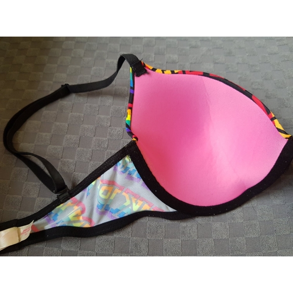 PINK Victoria's Secret T-Shirt Rainbow Bra 32D - Picture 7 of 9